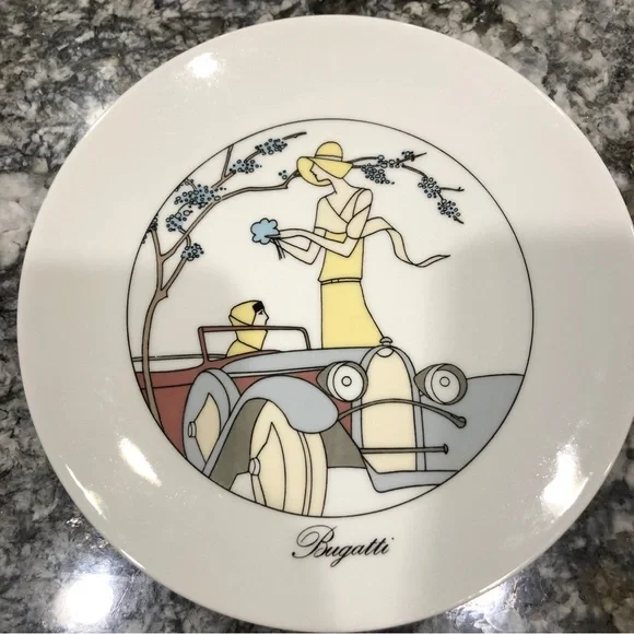 Jacques Lobjoy art deco car theme plates - Picture 2 of 10